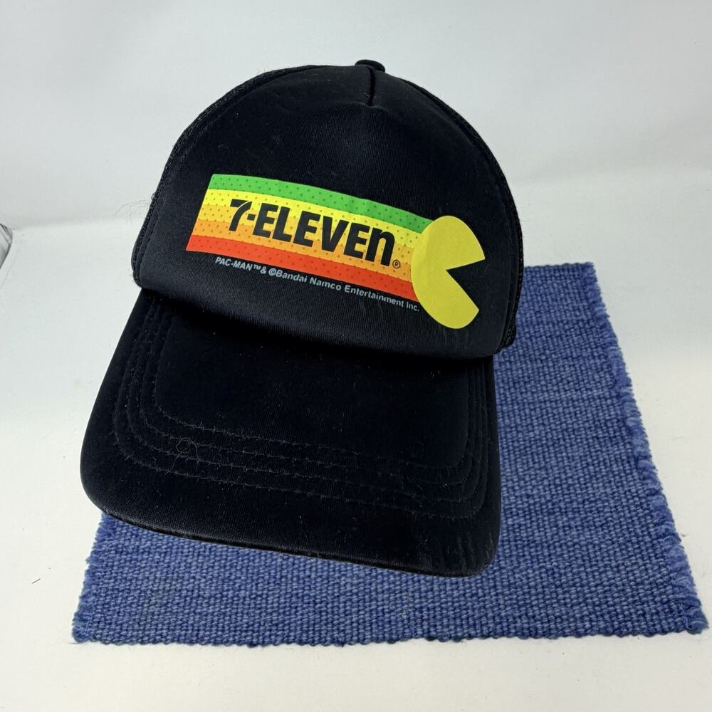 NICE 7-Eleven Hat Cap Snap Back Mesh Foam Trucker Pac-Man Limited Edition